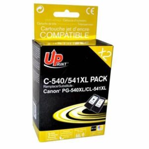 UPRINT C-540/541XL BK/CL PACK 2 CARTOUCHES COMPATIBLES AVEC CANON PG-540XL / CL-541XL