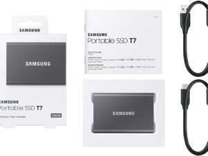 Samsung T7 MU-PC500T/WW | Disque SSD externe portable 500Go - USB 3.2 - Sécurisation par mot de passe - 1050 Mo/s