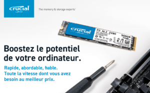 Crucial P2 CT1000P2SSD8 SSD Interne 1To, Vitesses atteignant 2400 Mo/s (3D NAND, NVMe, PCIe, M.2)