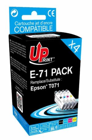 UPRINT E-71 BK/C/M/Y PACK 4 CARTOUCHES COMPATIBLES AVEC EPSON T0715