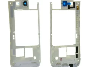 Chassis central avec cache caméra et flash Samsung Galaxy S3 i9300 blanc