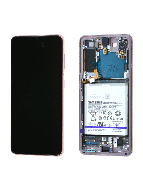 Ecran Samsung Galaxy S21 5G (G991B) Rose + Châssis + Batterie Origine