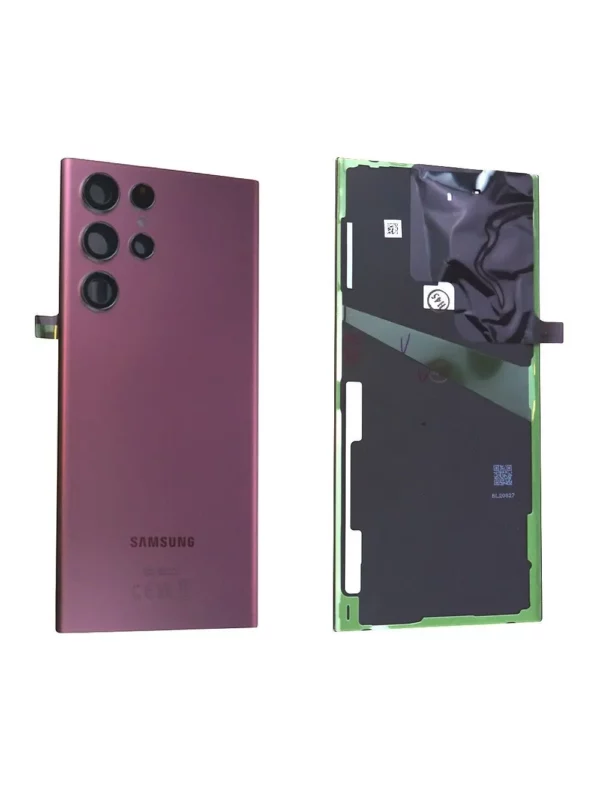Vitre Arrière Samsung Galaxy S22 Ultra (S908B) Bordeaux Origine