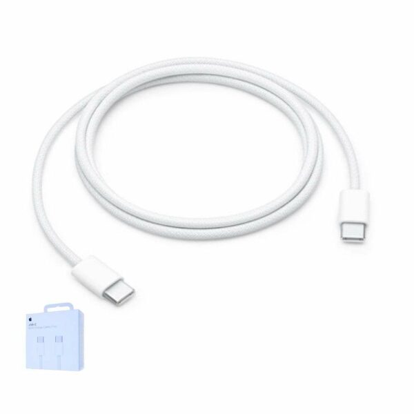 Câble Apple Tissé USB-C vers USB-C (1m) 60W MQKJ3ZM/A Blanc (iPhone 15) Origine