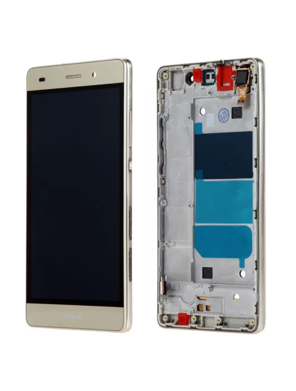 Inclus : écran complet avec, afficheur LCD, châssis, vitre tactile Type : Reconditionné État : Neuf Couleur : Or Résolution : 720 x 1280 pixels (5.0") Référence constructeur : Modèle : Huawei P8 Lite (ALE-L21)