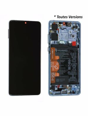 Écran Huawei P30 Bleu Nacré + Châssis + Batterie (Toutes Versions) Origine