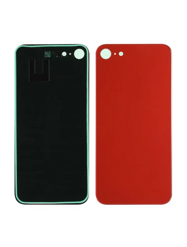 Vitre arrière iPhone 8 Rouge Grand Trou Caméra