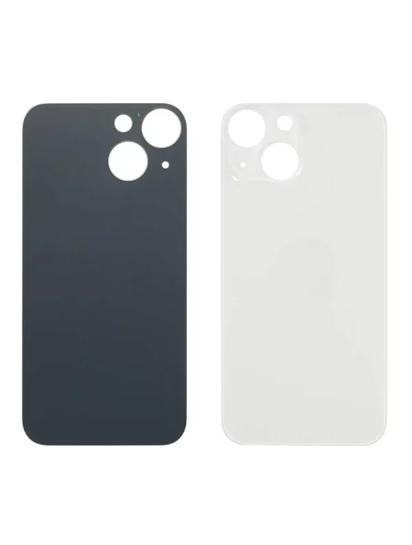 Vitre arrière iPhone 13 Blanc Grand Trou Caméra