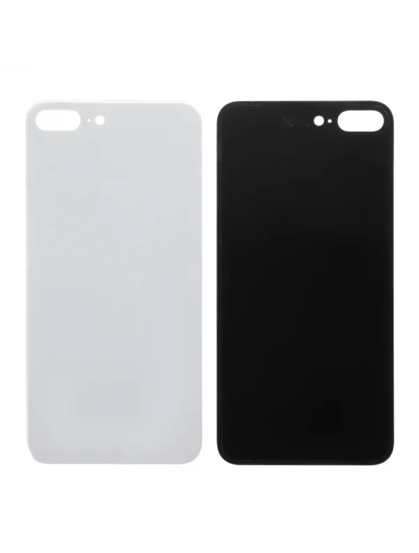 Vitre arrière iPhone 8 Plus Blanc Grand Trou Caméra