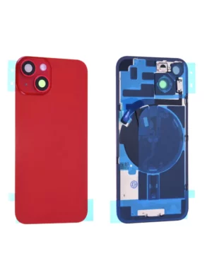 Vitre Arrière + Support iPhone 14 Rouge