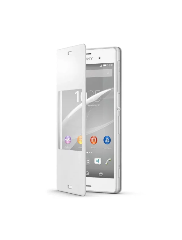 Coque à rabat (SCR24) Sony Xperia Z3 (D6603) Blanc