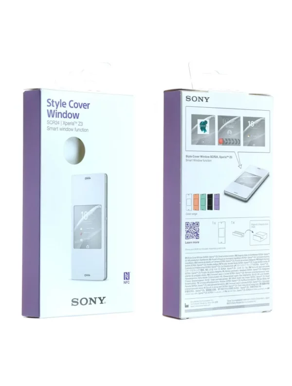 Coque à rabat (SCR24) Sony Xperia Z3 (D6603) Blanc -2