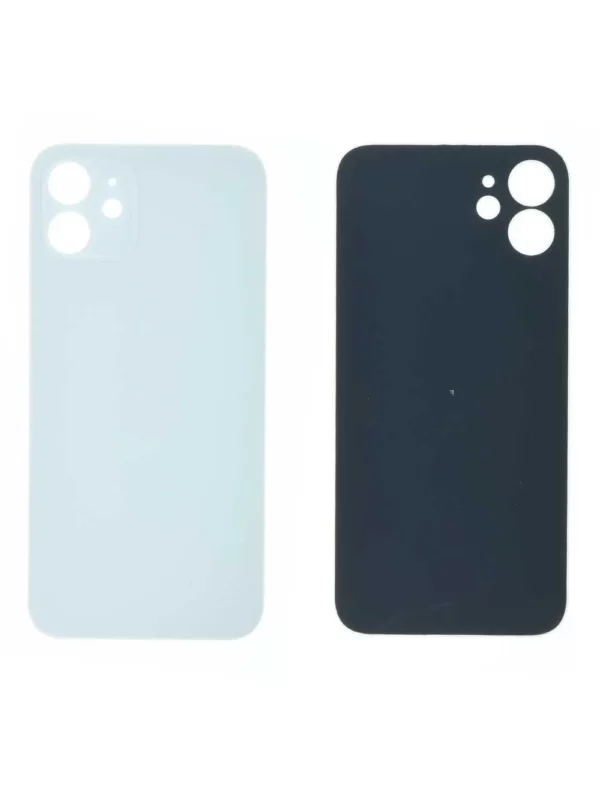 Vitre Arrière iPhone 12 Mini Blanc Grand Trou Caméra