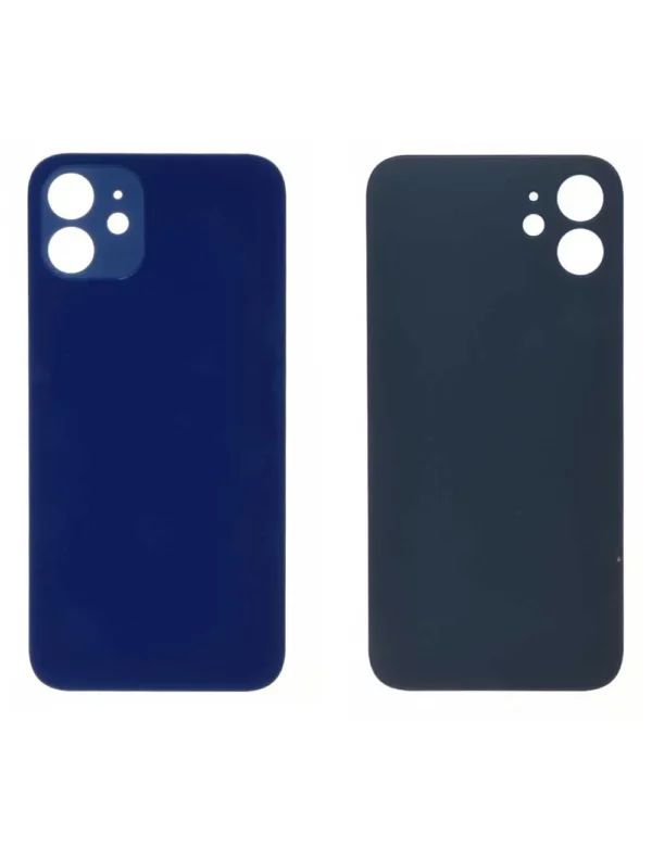 Vitre Arrière iPhone 12 Mini Bleu Grand Trou Caméra