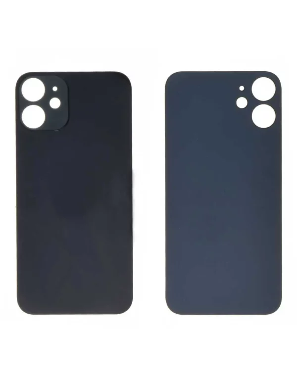 Vitre Arrière iPhone 12 Mini Noir Grand Trou Caméra