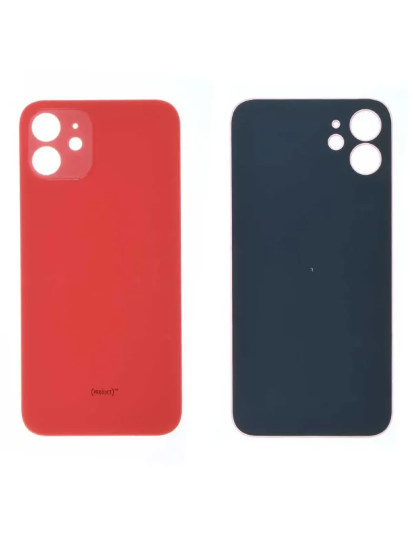 Vitre Arrière iPhone 12 Mini Rouge Grand Trou Caméra