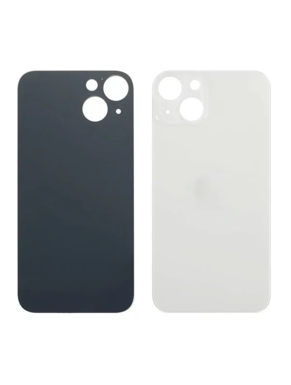 Vitre arrière iPhone 13 Mini Blanc Grand Trou Caméra