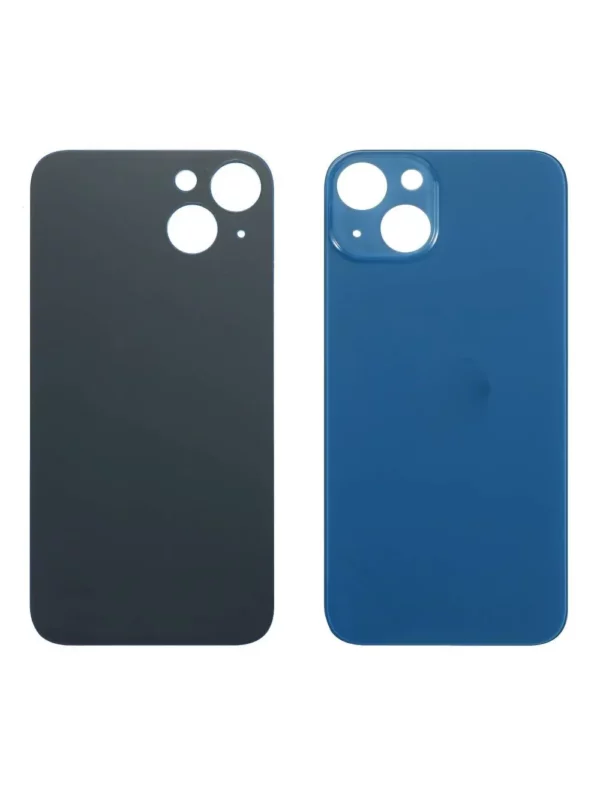 Vitre arrière iPhone 13 Mini Bleu Grand Trou Caméra