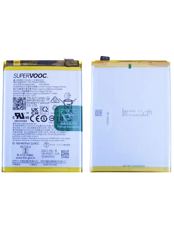 Batterie Oppo Reno8 Lite / Reno8 / Reno7 / F21 Pro 4G / F21 Pro 5G Origine BLP907