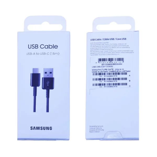 Câble Samsung Galaxy USB-A vers USB-C (1,5 m) EP-DG930IBEGWW Noir Origine 1